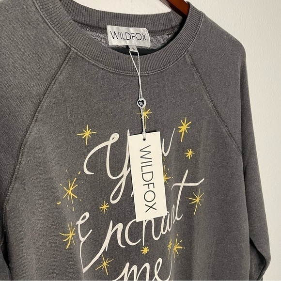Wildfox You Enchant Me gray sweatshirt sweater size S NWT - Picture 4 of 10